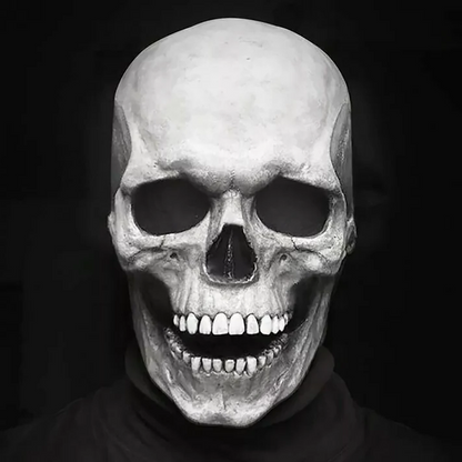 Skull mask showing the sculpted bone detail across the cranium