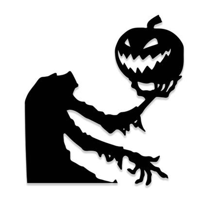Ghost-white and red Halloween window decoration