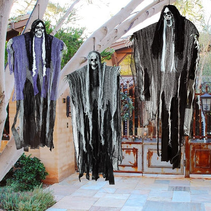 Grim reaper decoration with a flowing dark robe