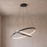 Ivette ring chandelier close-up in black ash with 2 rings