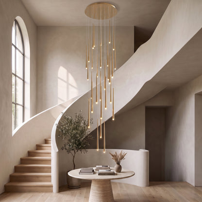 25-light version of the cascading chandelier at full drop