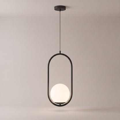 Opaline pendant in Black Ash finish on a grey studio background