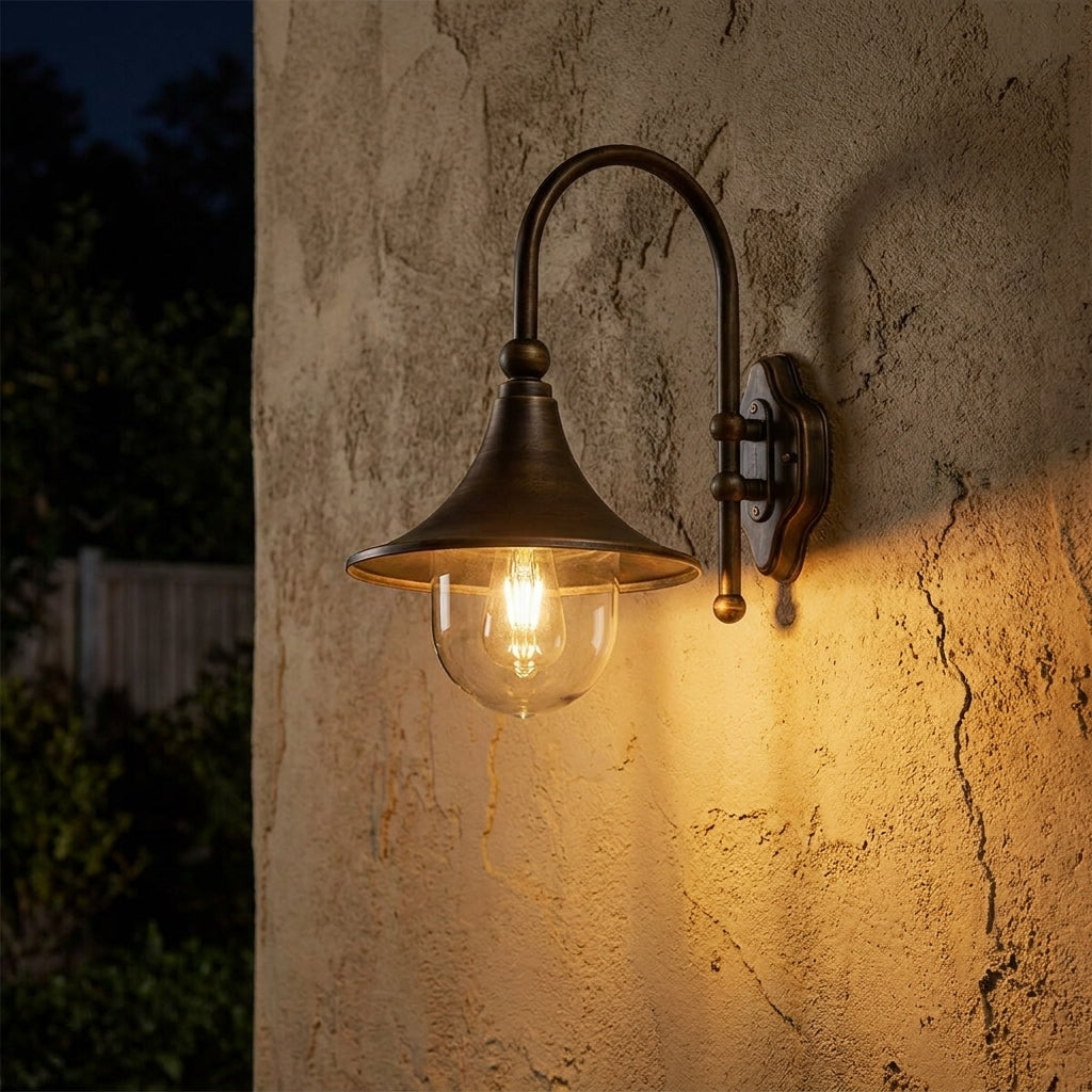 Kaze - mounted on stone wall at night