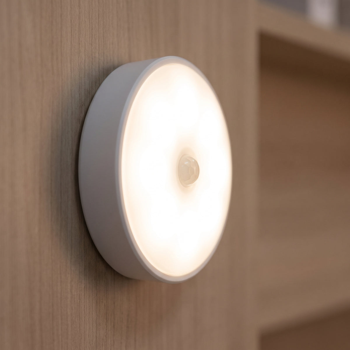Close-up of Kumo motion sensor light glowing