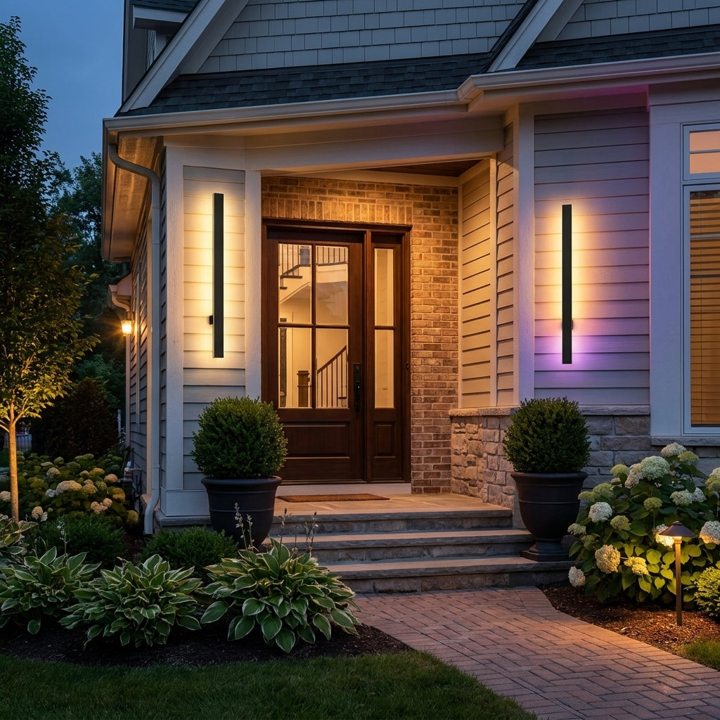 Kuro - US porch entrance at dusk