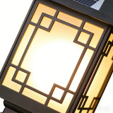 Aldwin Pillar Solar Light Lantern, Vintage Grid, Waterproof LED, Garden & Walkway Column