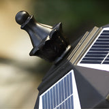 Aldwin Pillar Solar Light Lantern, Vintage Grid, Waterproof LED, Garden & Walkway Column