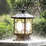 Aldwin Pillar Solar Light Lantern, Vintage Grid, Waterproof LED, Garden & Walkway Column