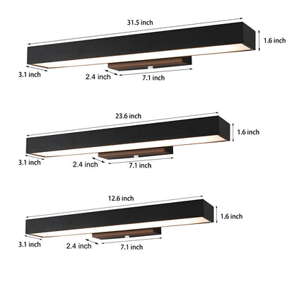 Ledger Outdoor Motion Sensor Wall Light, Linear LED, Black Rectangular, IP65 Waterproof