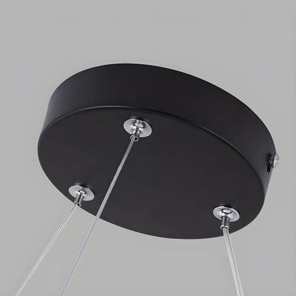 Detail view of the circular LED ring frame's slim profile