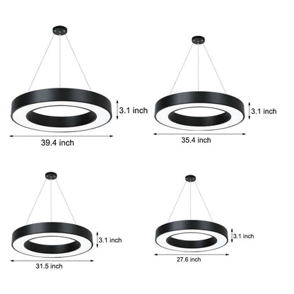 Dimension chart showing diameter options for living spaces