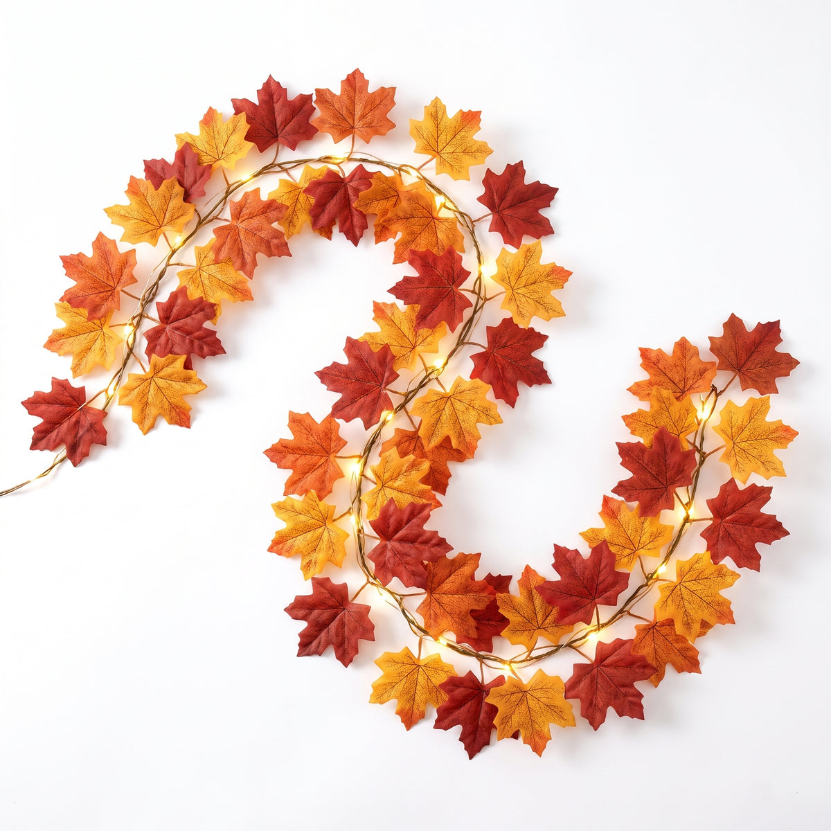 Fall Maple Leaf LED Garland clean studio product shot