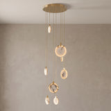 8-light version of the Marble cascading chandelier, close-up