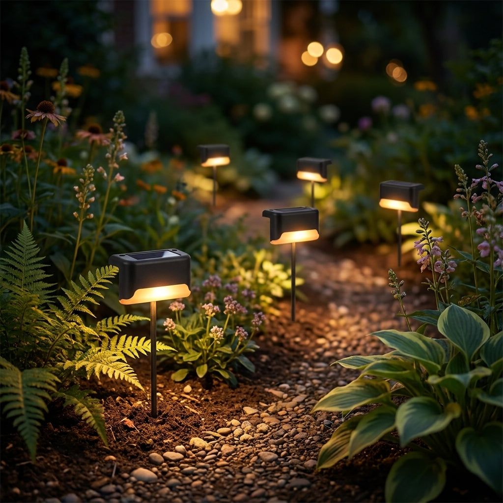 Meadow - glowing among garden plants at night
