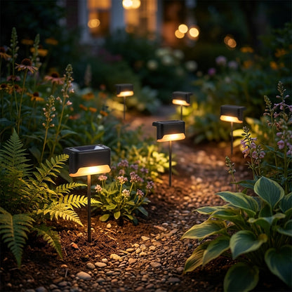 Meadow - glowing among garden plants at night