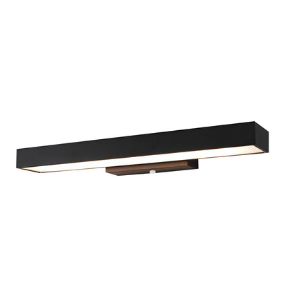 Ledger Outdoor Motion Sensor Wall Light, Linear LED, Black Rectangular, IP65 Waterproof