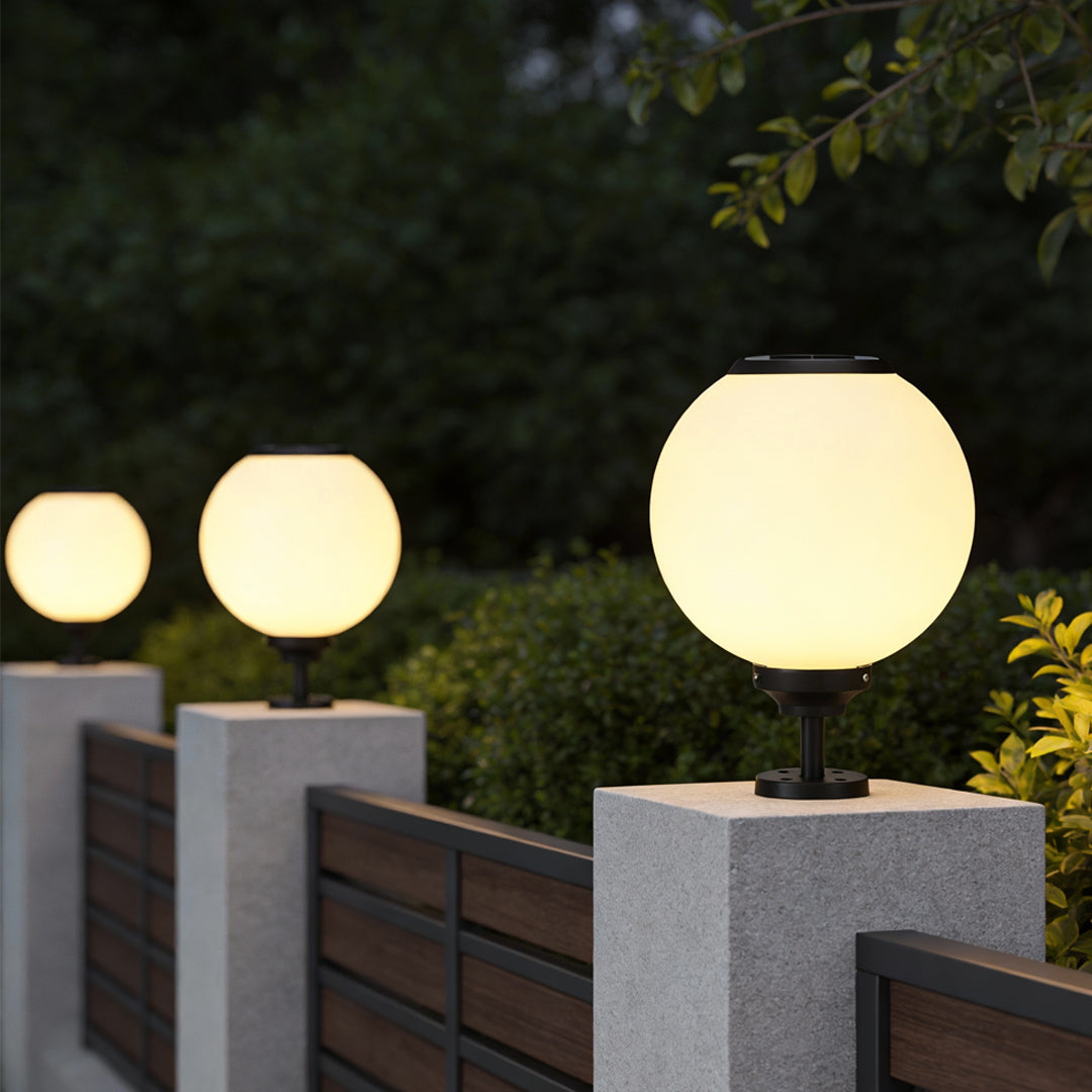 Pilaro Solar Post Cap Lights, Outdoor Gate Pillar Light, Waterproof LED, 3 Color Modes, 5 Sizes