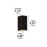 Kaku Modern Outdoor Wall Washer Light, Square Double LED, Waterproof, Courtyard