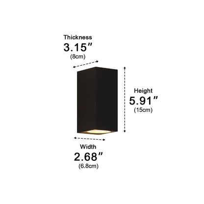 Kaku Modern Outdoor Wall Washer Light, Square Double LED, Waterproof, Courtyard