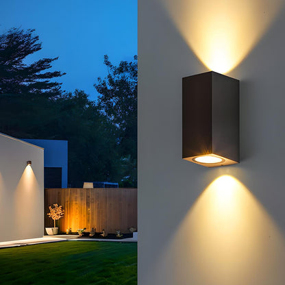 Kaku Modern Outdoor Wall Washer Light, Square Double LED, Waterproof, Courtyard