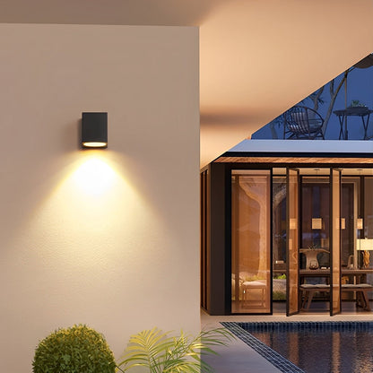 Kaku Modern Outdoor Wall Washer Light, Square Double LED, Waterproof, Courtyard