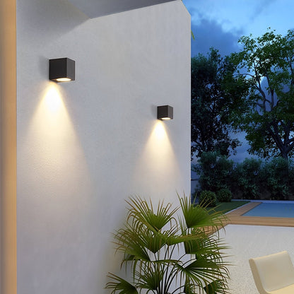 Kaku Modern Outdoor Wall Washer Light, Square Double LED, Waterproof, Courtyard