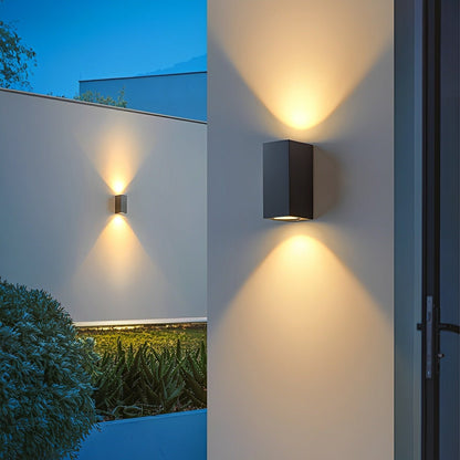 Kaku Modern Outdoor Wall Washer Light, Square Double LED, Waterproof, Courtyard