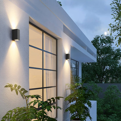 Kaku Modern Outdoor Wall Washer Light, Square Double LED, Waterproof, Courtyard
