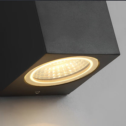 Kaku Modern Outdoor Wall Washer Light, Square Double LED, Waterproof, Courtyard