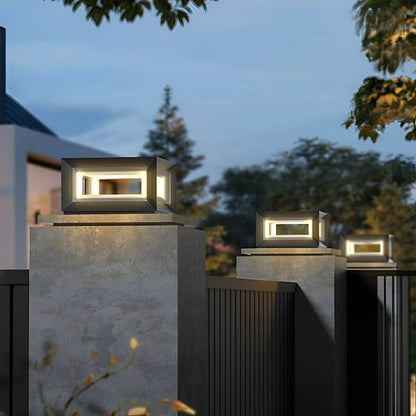 Stig Solar Outdoor Post Light, Modern Stainless Steel LED, Waterproof, Garden & Patio