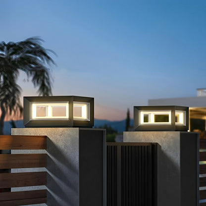 Stig Solar Outdoor Post Light, Modern Stainless Steel LED, Waterproof, Garden & Patio
