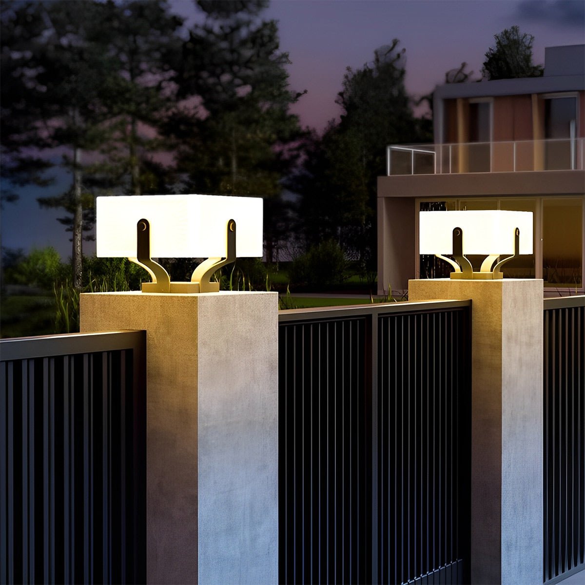 Tavira Solar Light for a Lamp Post, Square LED Solar Post Light Fixture, Waterproof