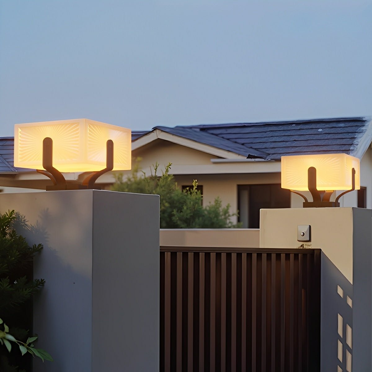 Tavira Solar Light for a Lamp Post, Square LED Solar Post Light Fixture, Waterproof