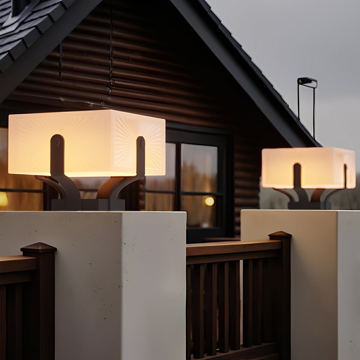 Tavira Solar Light for a Lamp Post, Square LED Solar Post Light Fixture, Waterproof
