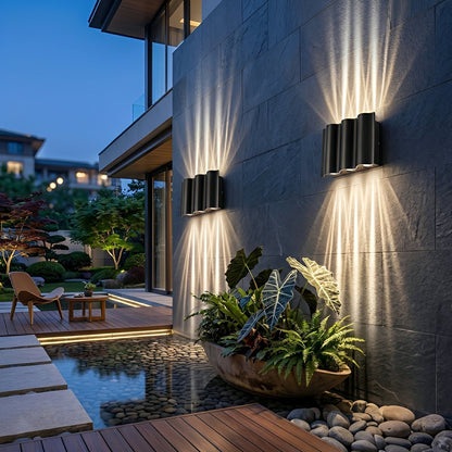 Nami Modern Outdoor Wall Light, Up & Down Water Wave LED, Waterproof, Porch