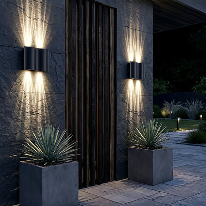Nami Modern Outdoor Wall Light, Up & Down Water Wave LED, Waterproof, Porch