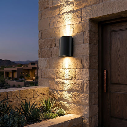 Nami Modern Outdoor Wall Light, Up & Down Water Wave LED, Waterproof, Porch
