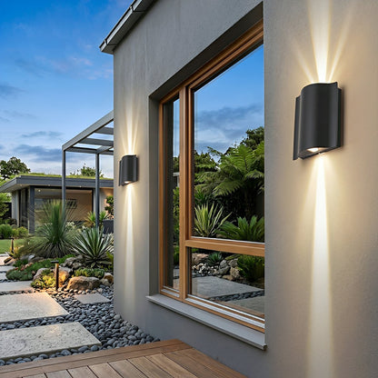 Nami Modern Outdoor Wall Light, Up & Down Water Wave LED, Waterproof, Porch