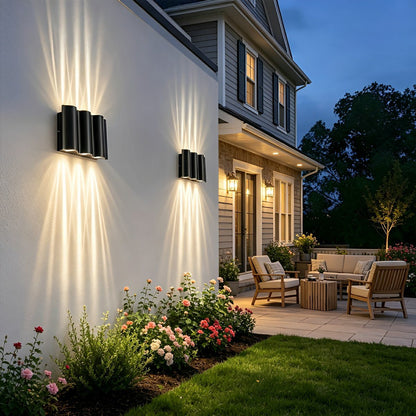 Nami Modern Outdoor Wall Light, Up & Down Water Wave LED, Waterproof, Porch