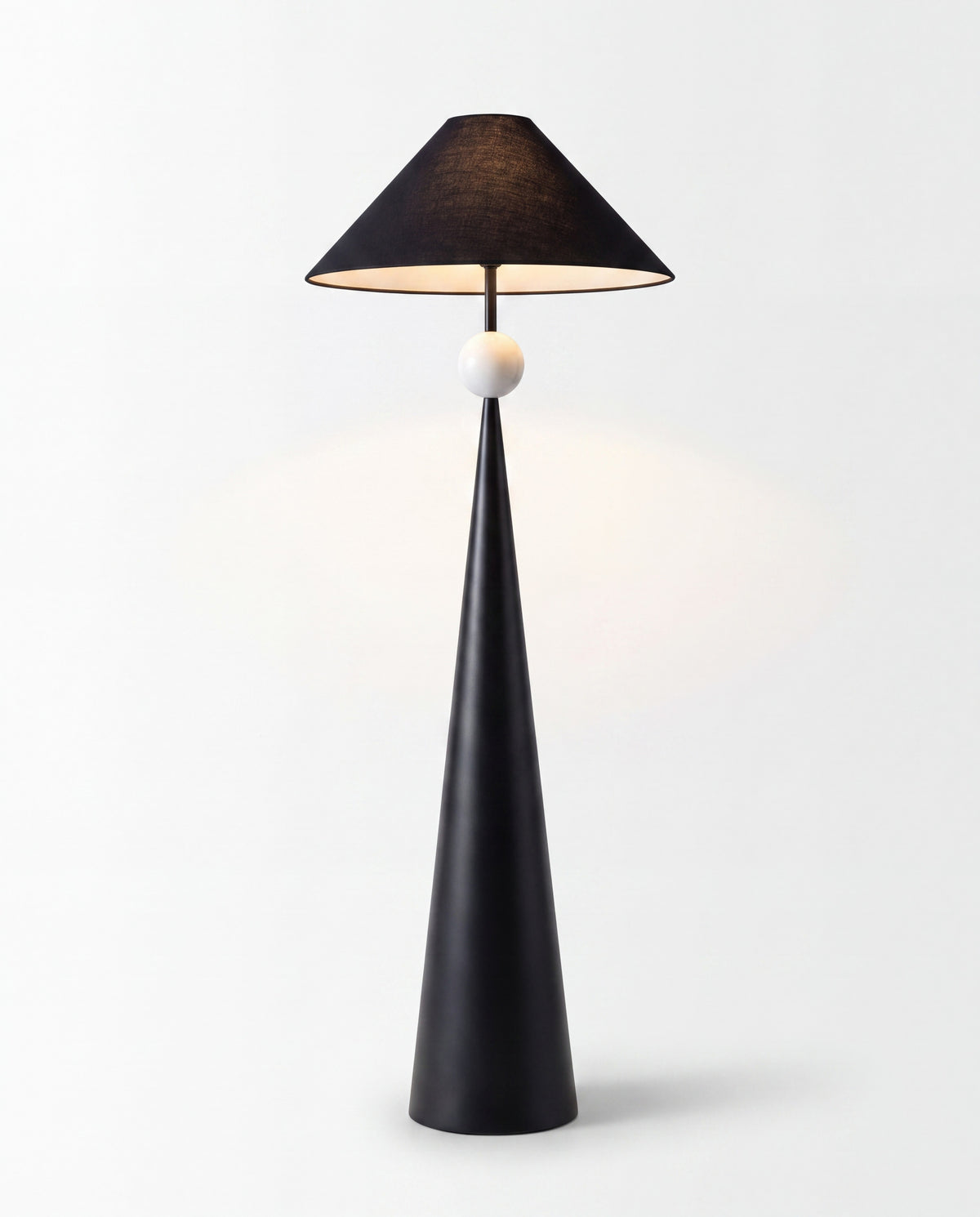 Modern adjustable height floor lamp clean studio shot