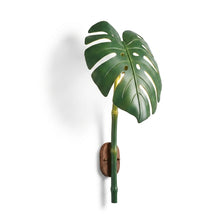 Monstera leaf LED wall sconce - clean studio