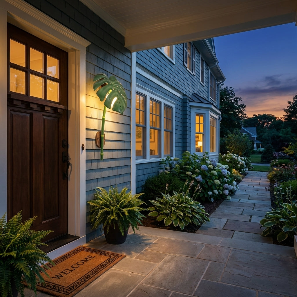 Monstera - US porch entrance at dusk
