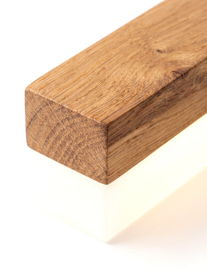 Fenwick Solid Oak LED Bathroom Vanity Light Bar, Warm/Bright White, Shadow-Free Glow