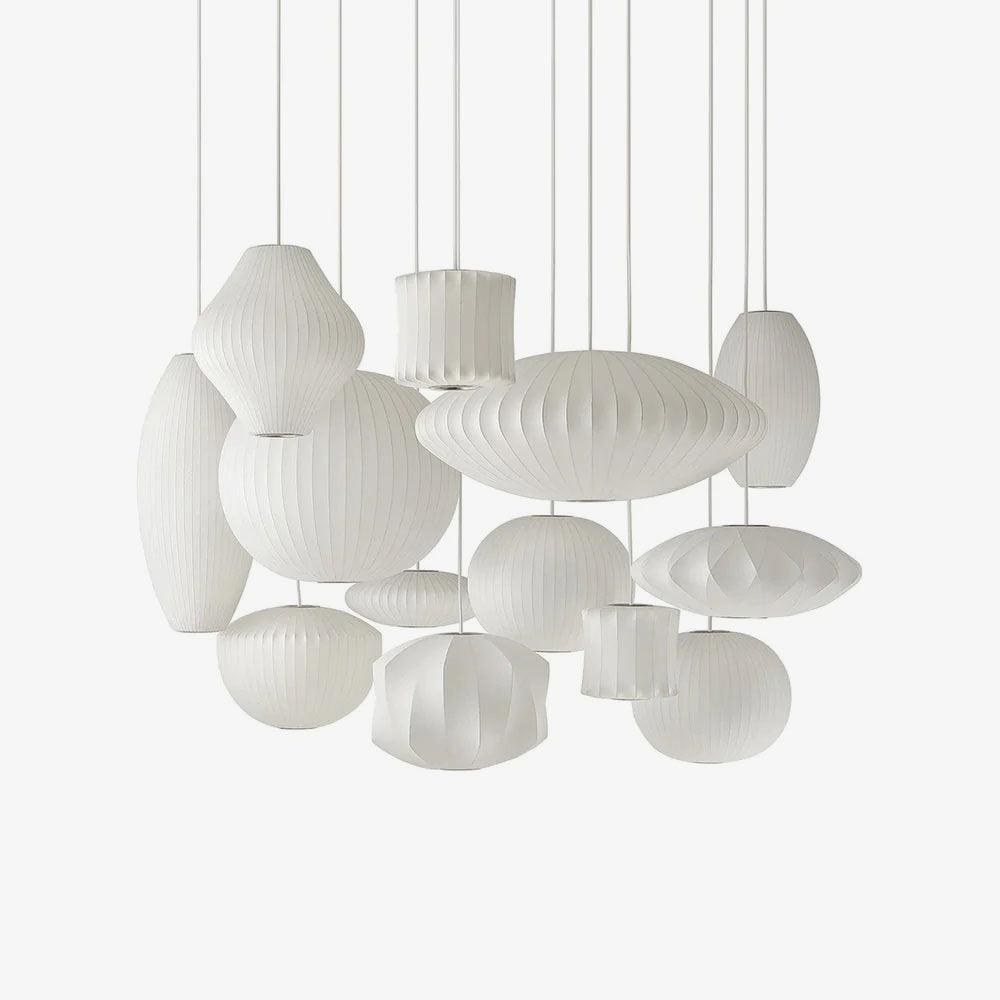 Eskil Island Kitchen Lighting Pendant, Crisscross Bubble Pendant Lighting, White, 11-31.5 in