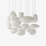 Eskil Island Kitchen Lighting Pendant, Crisscross Bubble Pendant Lighting, White, 11-31.5 in