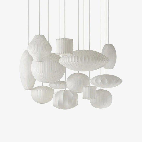 Eskil Island Kitchen Lighting Pendant, Crisscross Bubble Pendant Lighting, White, 11-31.5 in