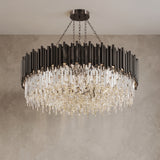 X-Large Noctis black crystal chandelier, close-up