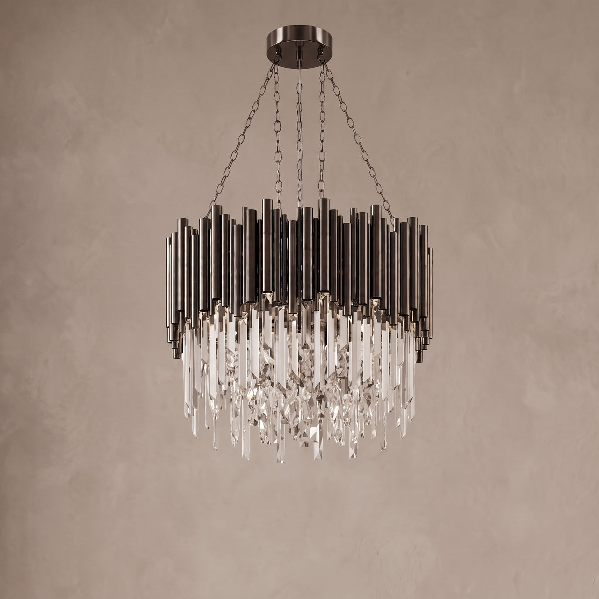 X-Small Noctis black crystal chandelier, close-up