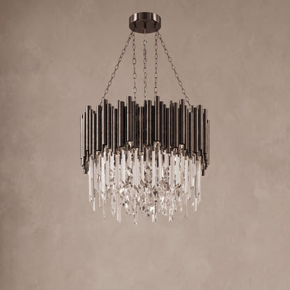 X-Small Noctis black crystal chandelier, close-up
