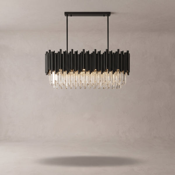 Noctis Pendant Kitchen Island Light, Black Crystal, 2 Sizes